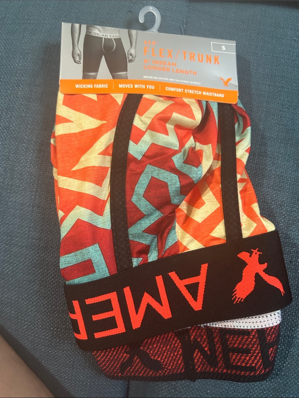 American Eagle Outfitters Orange Geometric Flex Trunk Boxer Briefs